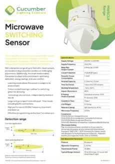 Microwave Switching Sensor Range Datasheet