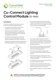 Cu Connect CuC-LCM10 Quick Installation Guide