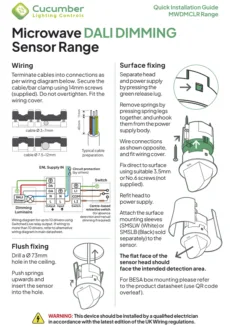 Microwave DALI Dimming Sensor Range Quick Installation Guide