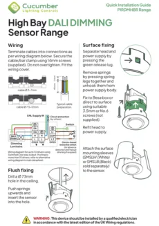 High Bay DALI Dimming Sensor Range Quick Installation Guide