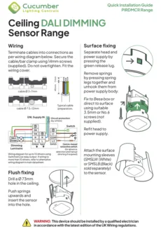 Ceiling DALI Dimming Sensor Range Quick Installation Guide